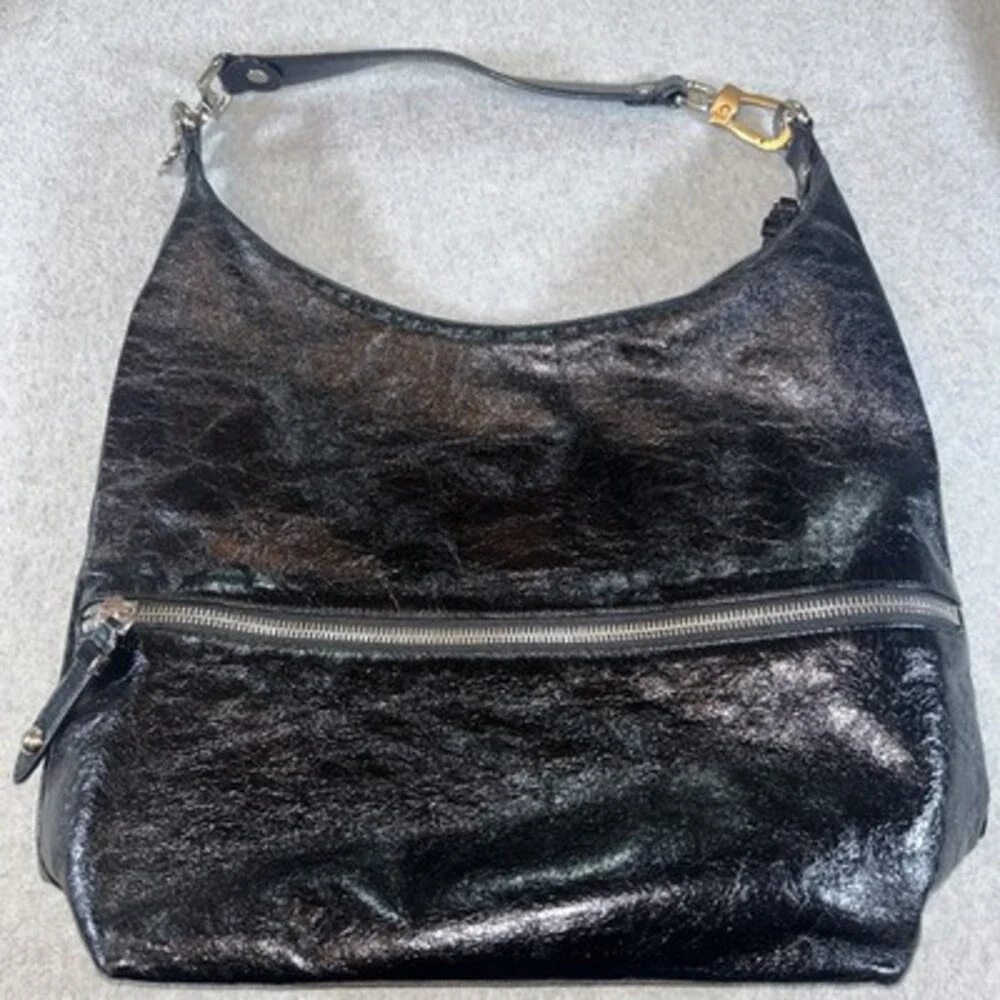 HOBO Leather Slouch Shoulder Bag Black
